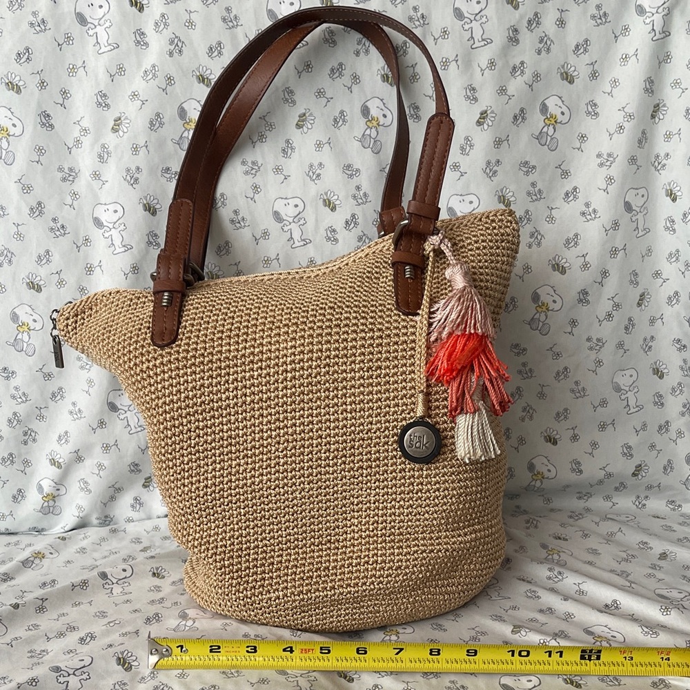 The Sak Tan Tote Bag with Tassel Accents